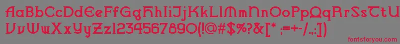Vlaanderen Font – Red Fonts on Gray Background
