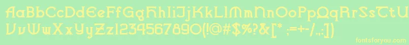 Vlaanderen Font – Yellow Fonts on Green Background