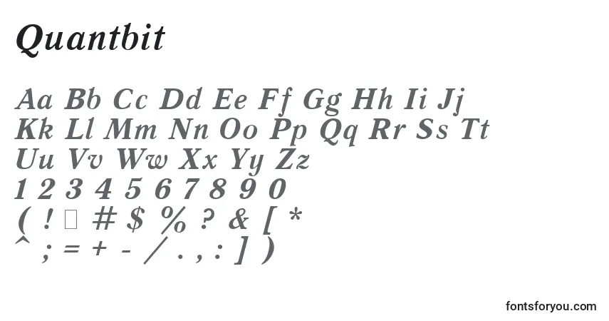 A fonte Quantbit – alfabeto, números, caracteres especiais