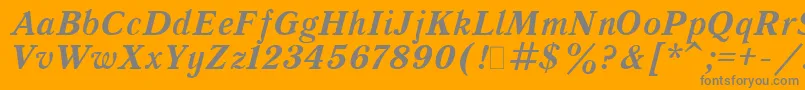 Quantbit Font – Gray Fonts on Orange Background