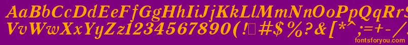 Quantbit Font – Orange Fonts on Purple Background