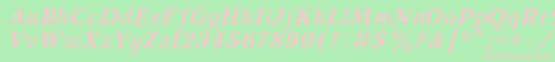 Quantbit Font – Pink Fonts on Green Background