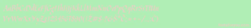 Kaligraflatin Font – Pink Fonts on Green Background