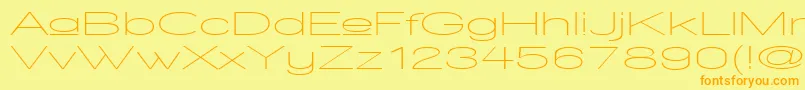 WalkwayUpperUltraexpand Font – Orange Fonts on Yellow Background