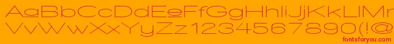 フォントWalkwayUpperUltraexpand – オレンジの背景に赤い文字