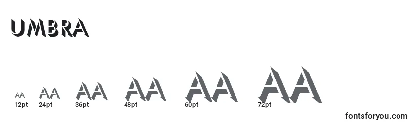 Umbra Font Sizes