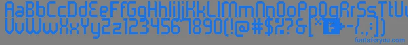 フォント5metrikLightCondensed – 灰色の背景に青い文字