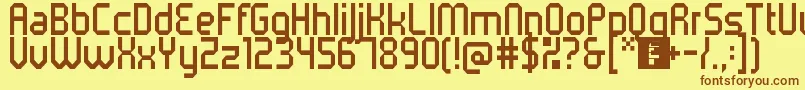 5metrikLightCondensed Font – Brown Fonts on Yellow Background