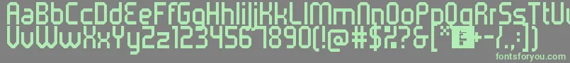 5metrikLightCondensed-fontti – vihreät fontit harmaalla taustalla