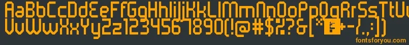 5metrikLightCondensed-Schriftart – Orangefarbene Schriften auf schwarzem Hintergrund