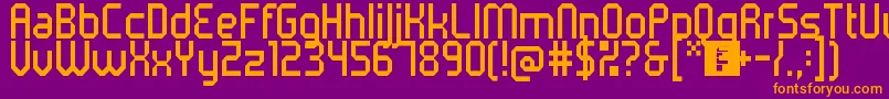 5metrikLightCondensed Font – Orange Fonts on Purple Background