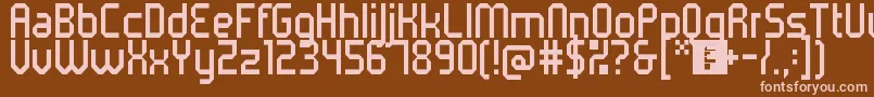 5metrikLightCondensed Font – Pink Fonts on Brown Background
