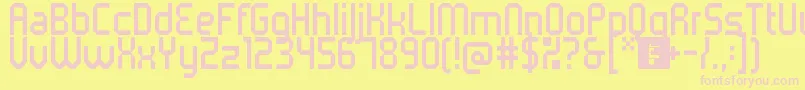 5metrikLightCondensed Font – Pink Fonts on Yellow Background