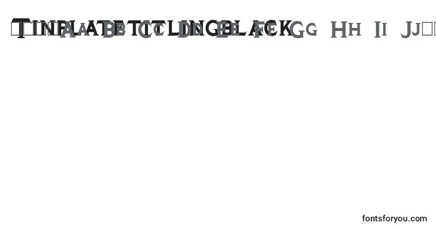 A fonte Tinplatetitlingblack – alfabeto, números, caracteres especiais