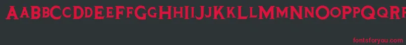 Czcionka Tinplatetitlingblack – czerwone czcionki na czarnym tle