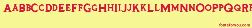 Czcionka Tinplatetitlingblack – czerwone czcionki na żółtym tle