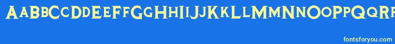 Czcionka Tinplatetitlingblack – żółte czcionki na niebieskim tle