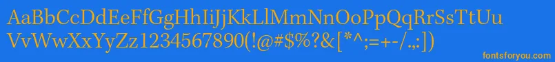 フォントKeplerstdLight – オレンジ色の文字が青い背景にあります。
