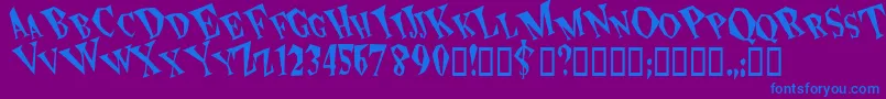 Spunk Font – Blue Fonts on Purple Background