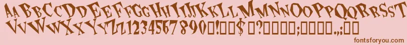 Spunk-Schriftart – Braune Schriften auf rosa Hintergrund