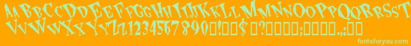 フォントSpunk – オレンジの背景に緑のフォント