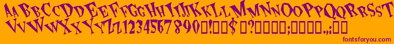 Spunk Font – Purple Fonts on Orange Background