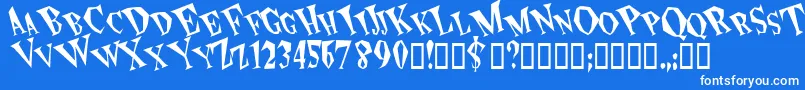 Fonte Spunk – fontes brancas em um fundo azul