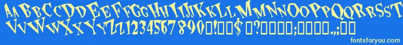 Spunk Font – Yellow Fonts on Blue Background