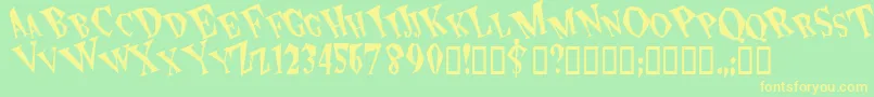 Spunk Font – Yellow Fonts on Green Background