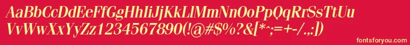 Simeizlight ffy Font – Yellow Fonts on Red Background