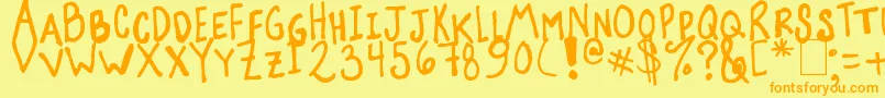 Police Suzanna – polices orange sur fond jaune