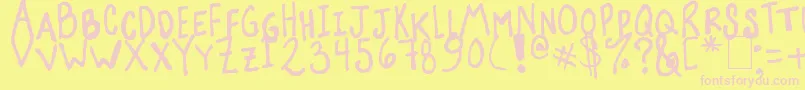Suzanna Font – Pink Fonts on Yellow Background
