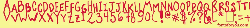 Suzanna Font – Red Fonts on Yellow Background