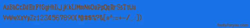 フォントAltima – 茶色の文字が青い背景にあります。