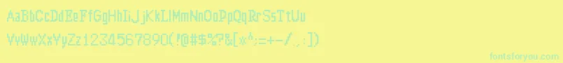 フォントAltima – 黄色い背景に緑の文字