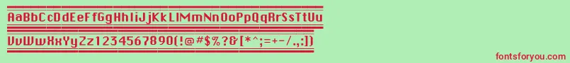 Buttonhilightflf Font – Red Fonts on Green Background