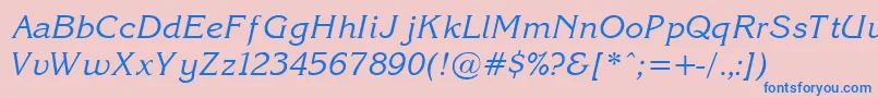 Korin27 Font – Blue Fonts on Pink Background