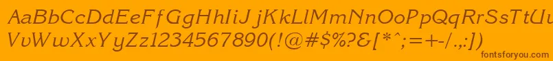 Korin27 Font – Brown Fonts on Orange Background