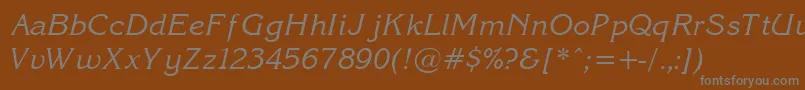 Korin27-Schriftart – Graue Schriften auf braunem Hintergrund