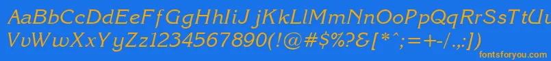 Korin27 Font – Orange Fonts on Blue Background