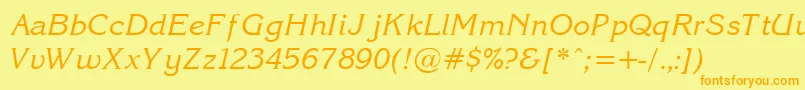 Korin27 Font – Orange Fonts on Yellow Background
