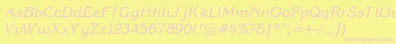 Korin27-Schriftart – Rosa Schriften auf gelbem Hintergrund