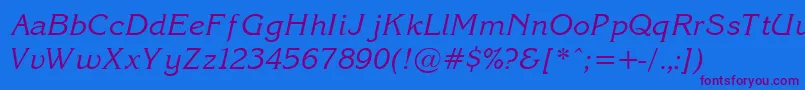 Korin27 Font – Purple Fonts on Blue Background