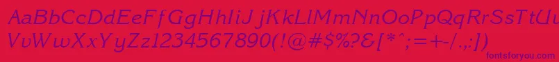 Korin27-Schriftart – Violette Schriften auf rotem Hintergrund