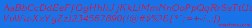 Korin27 Font – Red Fonts on Blue Background