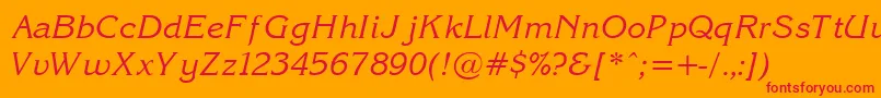 フォントKorin27 – オレンジの背景に赤い文字