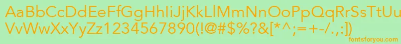 AvenirLt45Book Font – Orange Fonts on Green Background