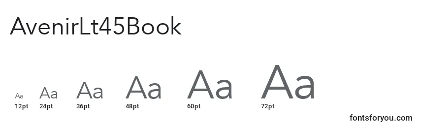 Размеры шрифта AvenirLt45Book