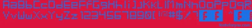 フォントRetroParty – 赤い背景に青い文字