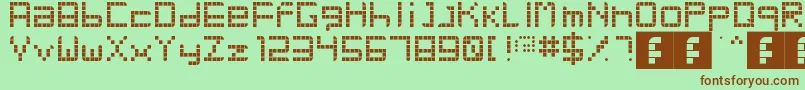 RetroParty Font – Brown Fonts on Green Background